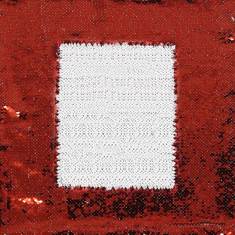 Sequin Square Cushion - Red - Image 4