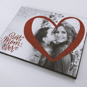 Red Glitter Heart Canvas | Best Mom Ever