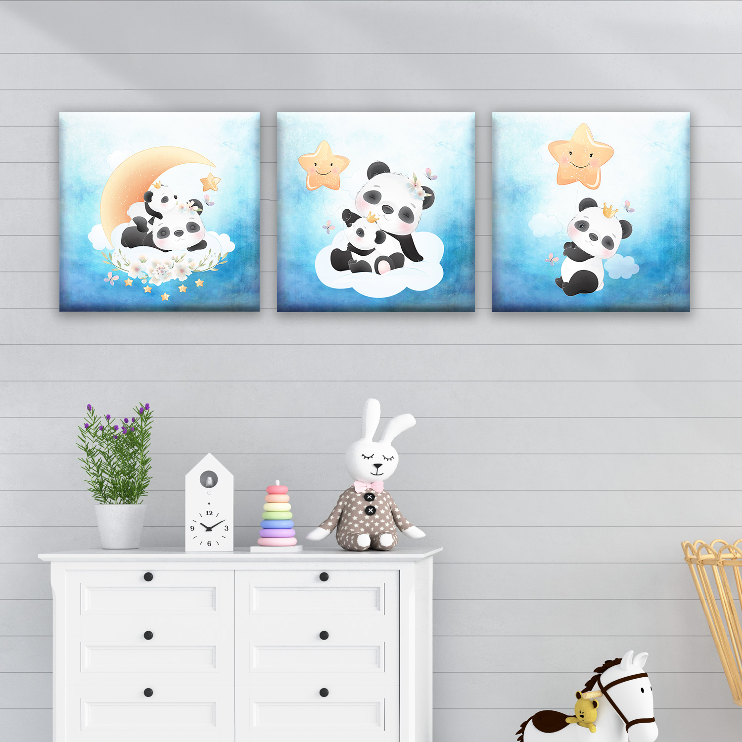 Panda Set of 3 Canvas Prints