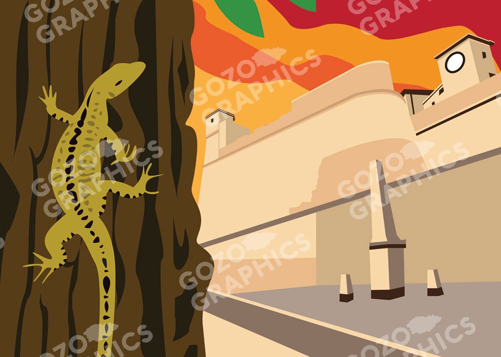 Cittadella Lizard | Canvas Print 70x50cm - Image 2