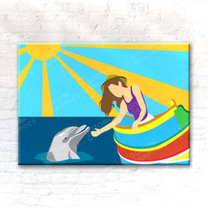 Dolphin Lady | Canvas Print 70x50cm
