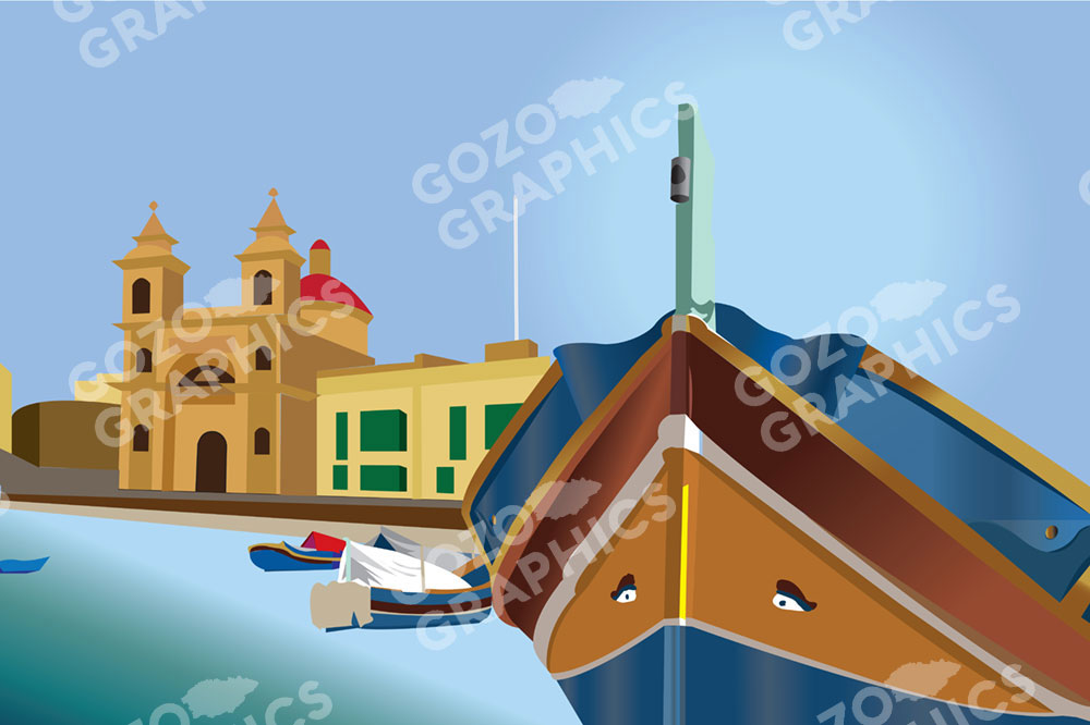 Maltese Boat | Canvas Print 60x40cm - Image 2