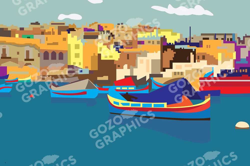 Maltese Harbour | Canvas Print 60x40cm - Image 2