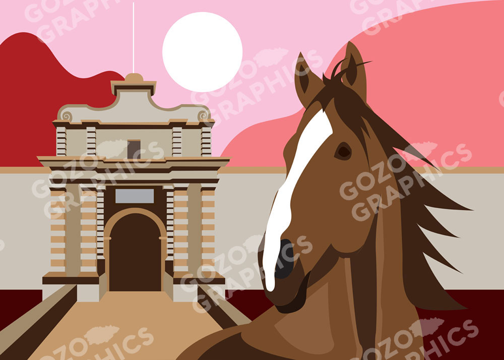 Mdina Horse | Canvas Print 70x50cm - Image 2