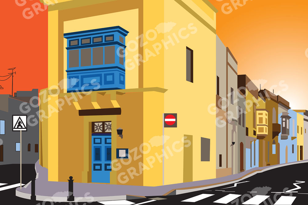 Street Corner Town House | Canvas Print 60x40cm - Image 2