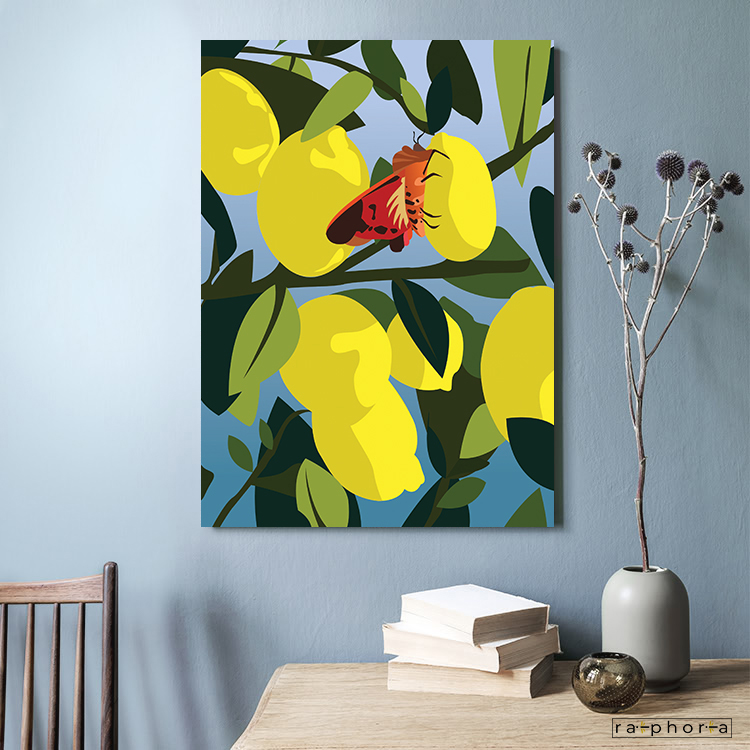 Tiger Ruby Moth - 60x45cm canvas (endemic)