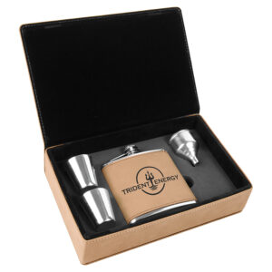 Stainless Steel Hip Flask Set - Beige