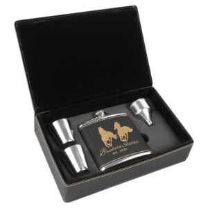 Stainless Steel Hip Flask Set - Black