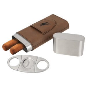 Cigar Case with Cutter - Dark Brown