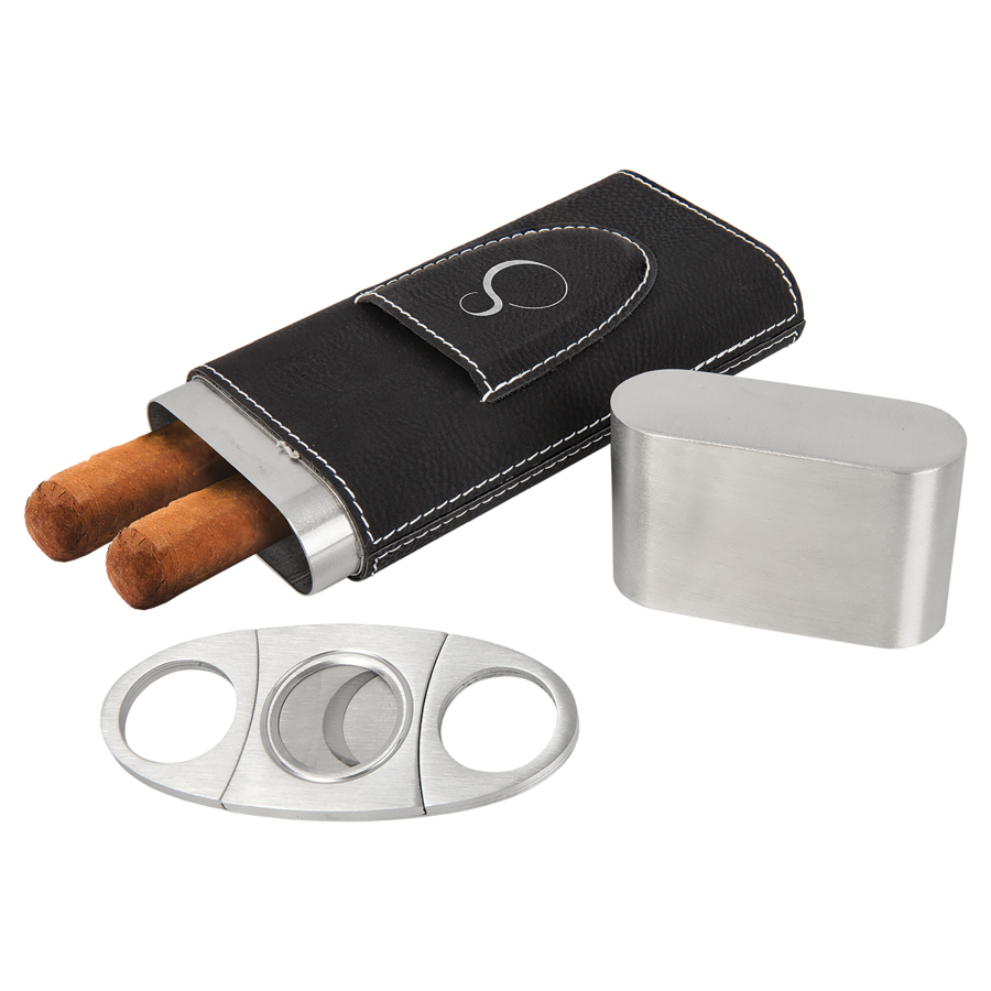 Cigar Case with Cutter - Black