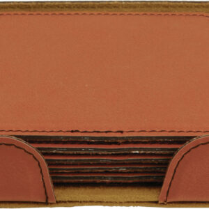 Set of 6 Coasters - Square Tan Brown