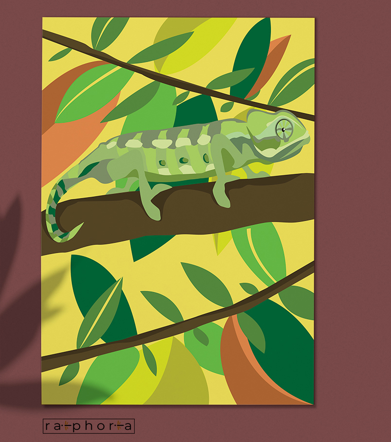 Chameleon 60x45cm canvas