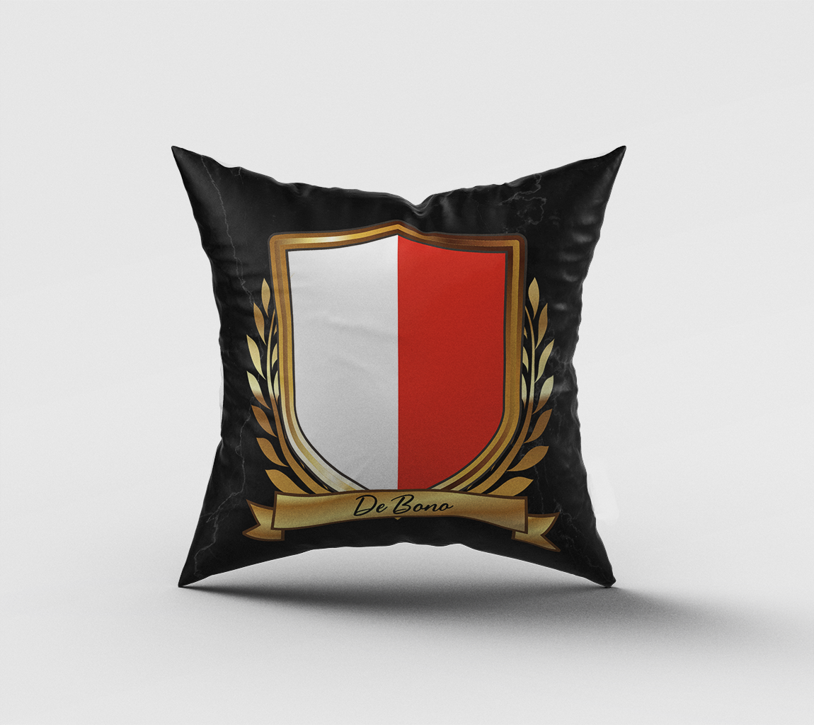 De Bono 2 Surname Shield Cushion