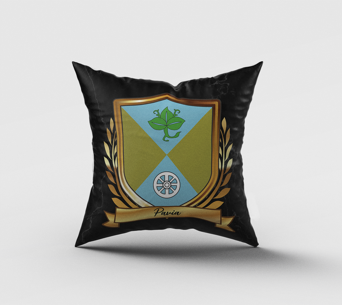 Pavia Surname Shield Cushion