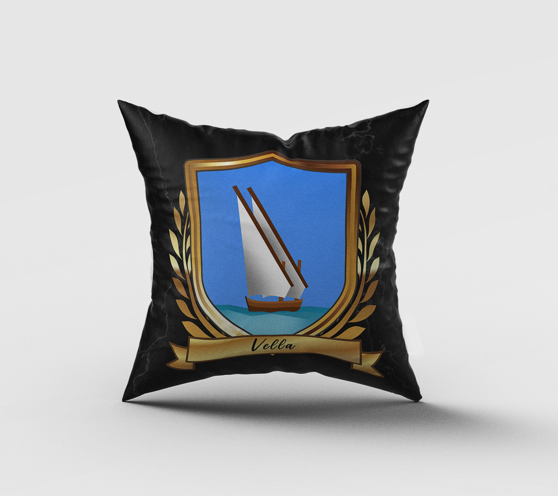 Vella Surname Shield Cushion