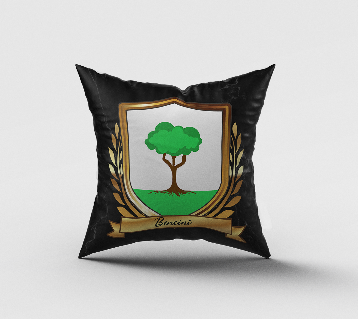 Bencini Surname Shield Cushion
