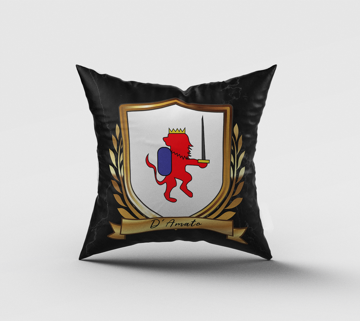 D'Amato Surname Shield Cushion