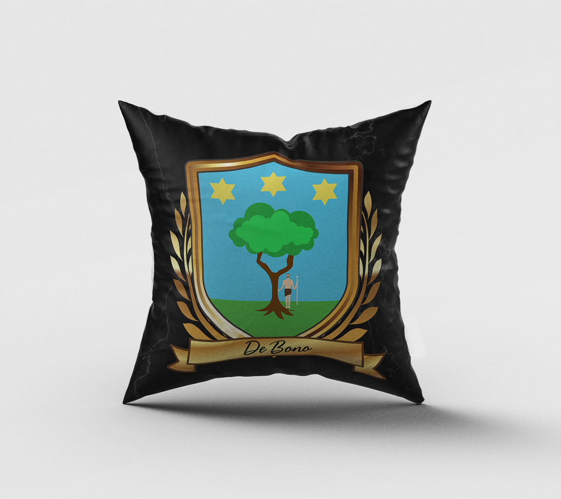 DeBono Surname Shield Cushion
