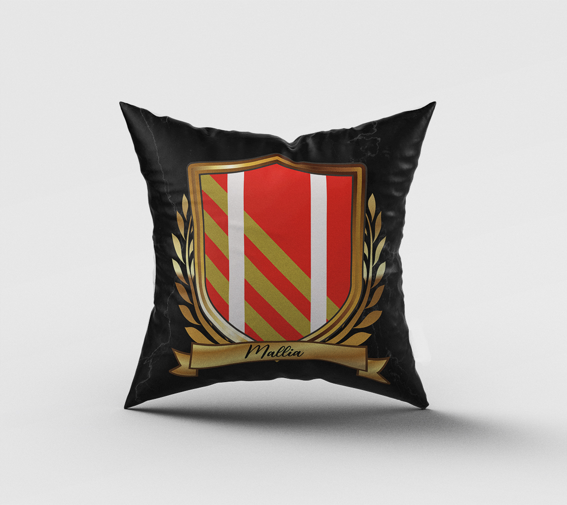 Mallia Surname Shield Cushion