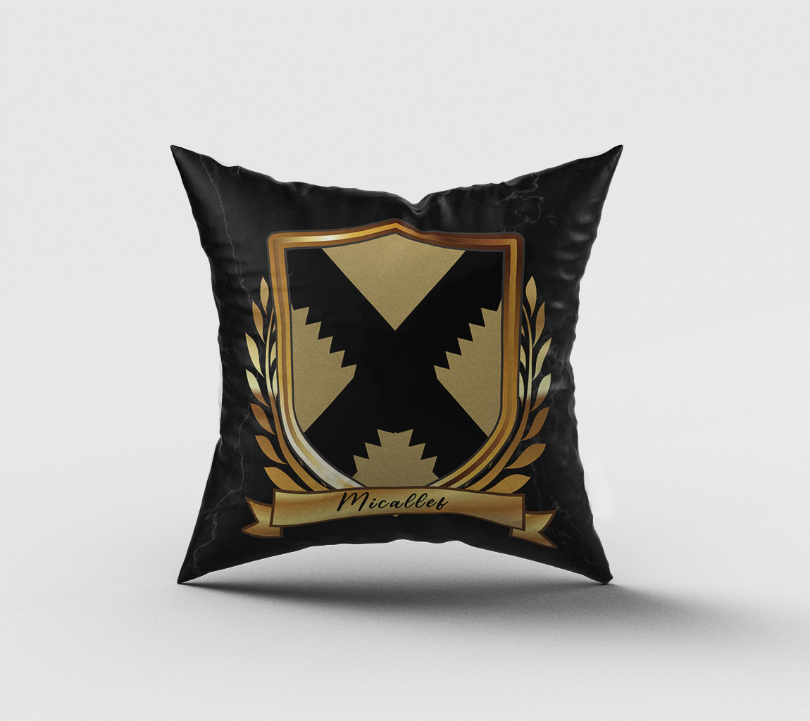 Micallef Surname Shield Cushion