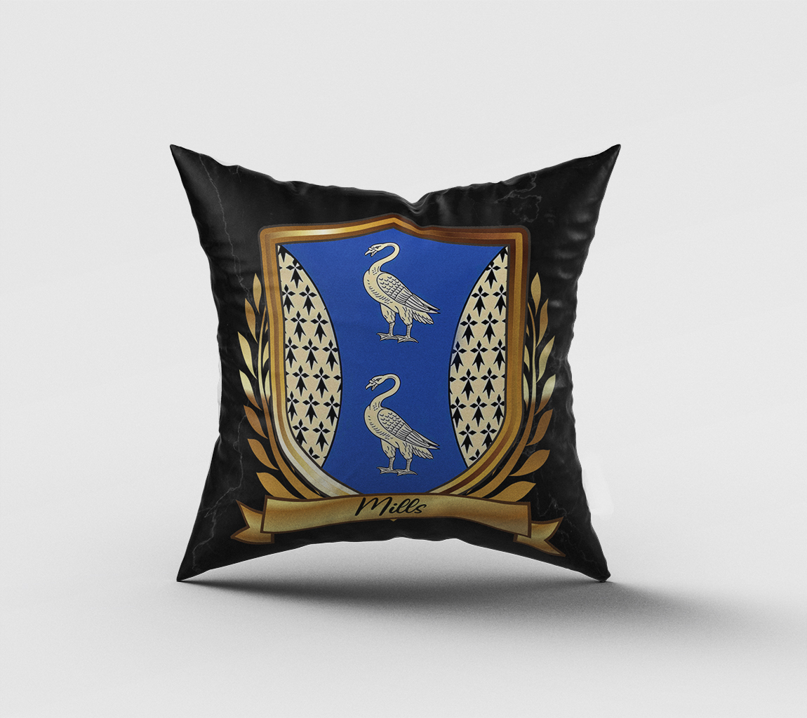 Mills Surname Shield Cushion