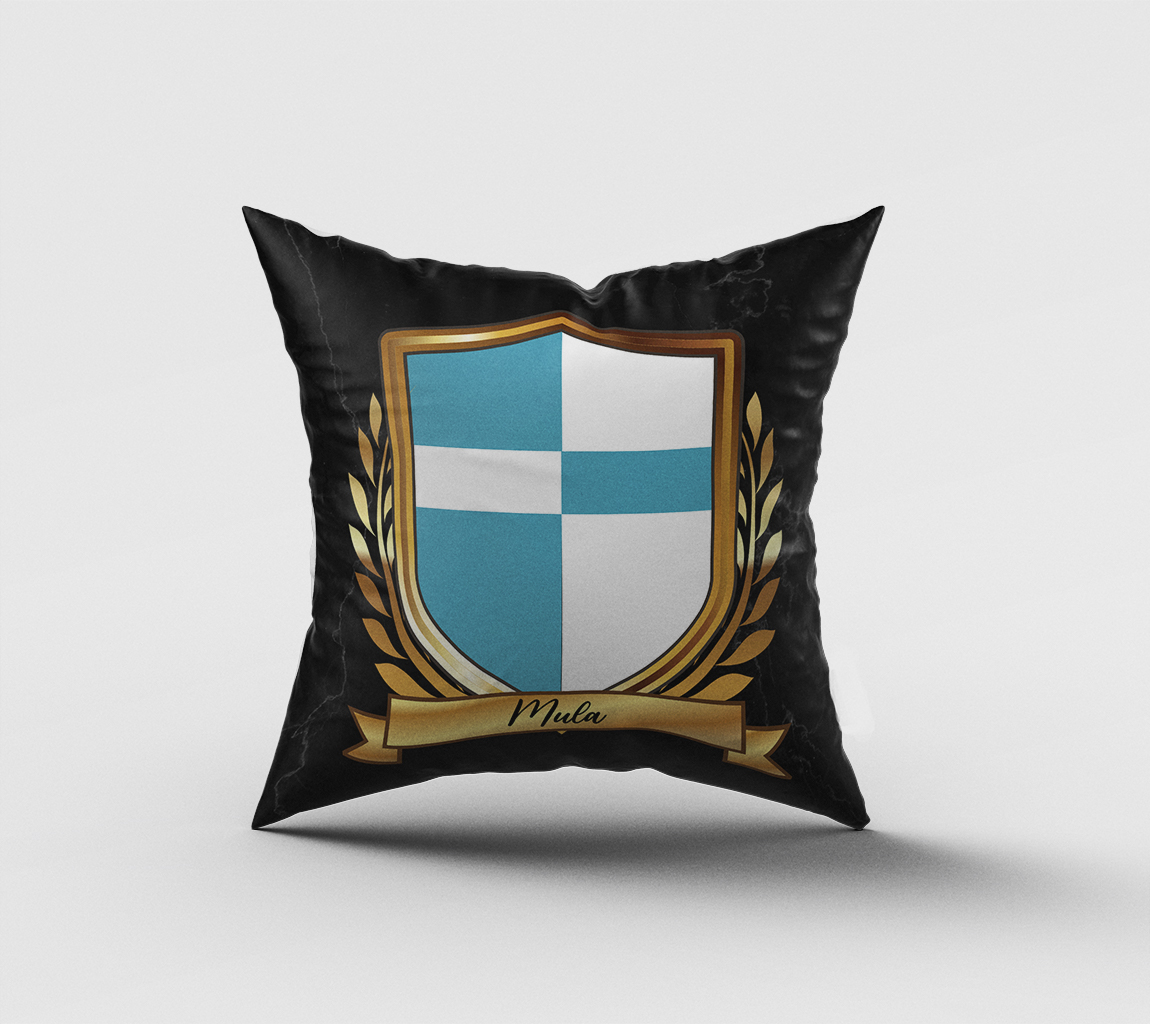 Mula 2 Surname Shield Cushion
