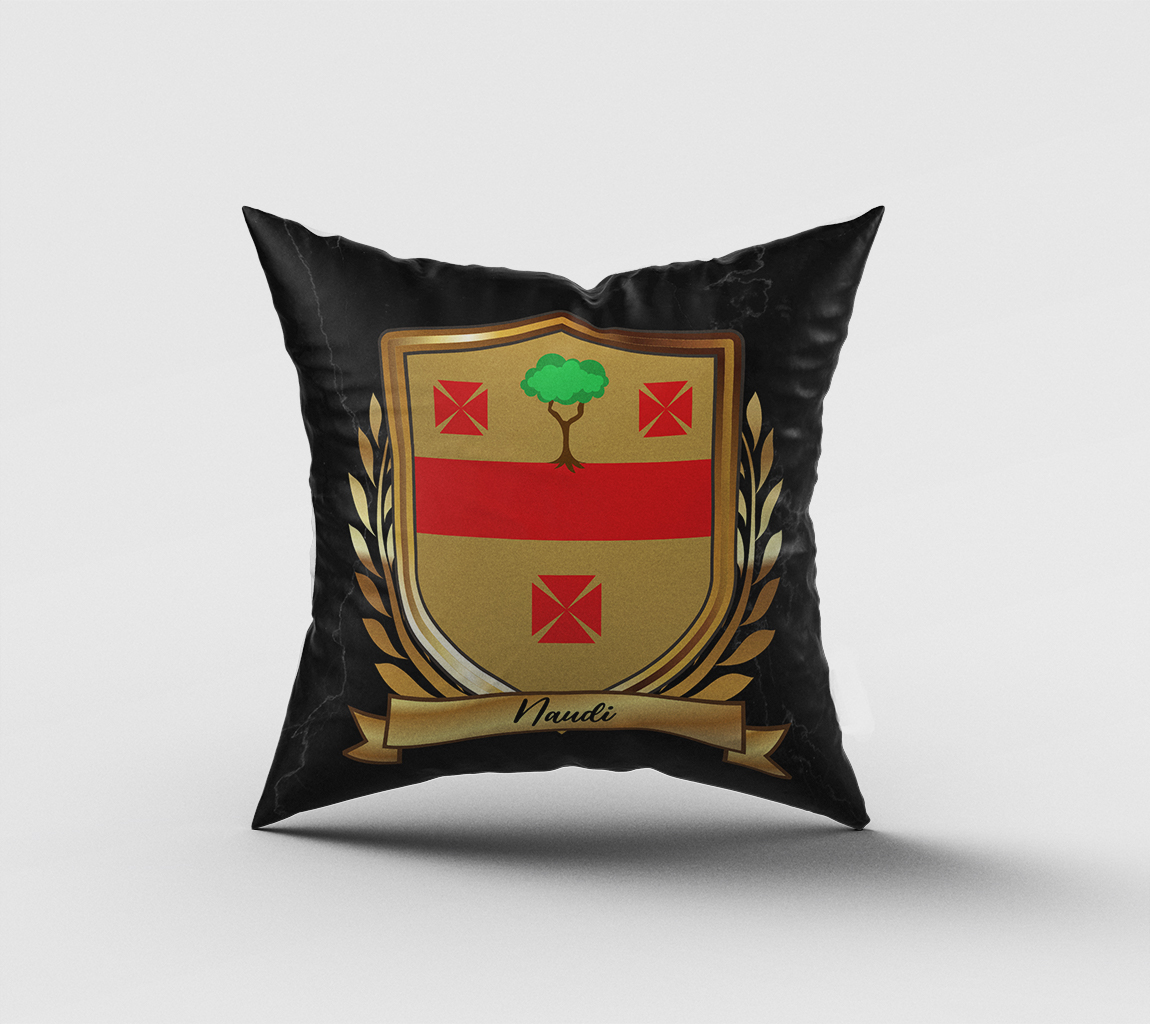 Naudi Surname Shield Cushion