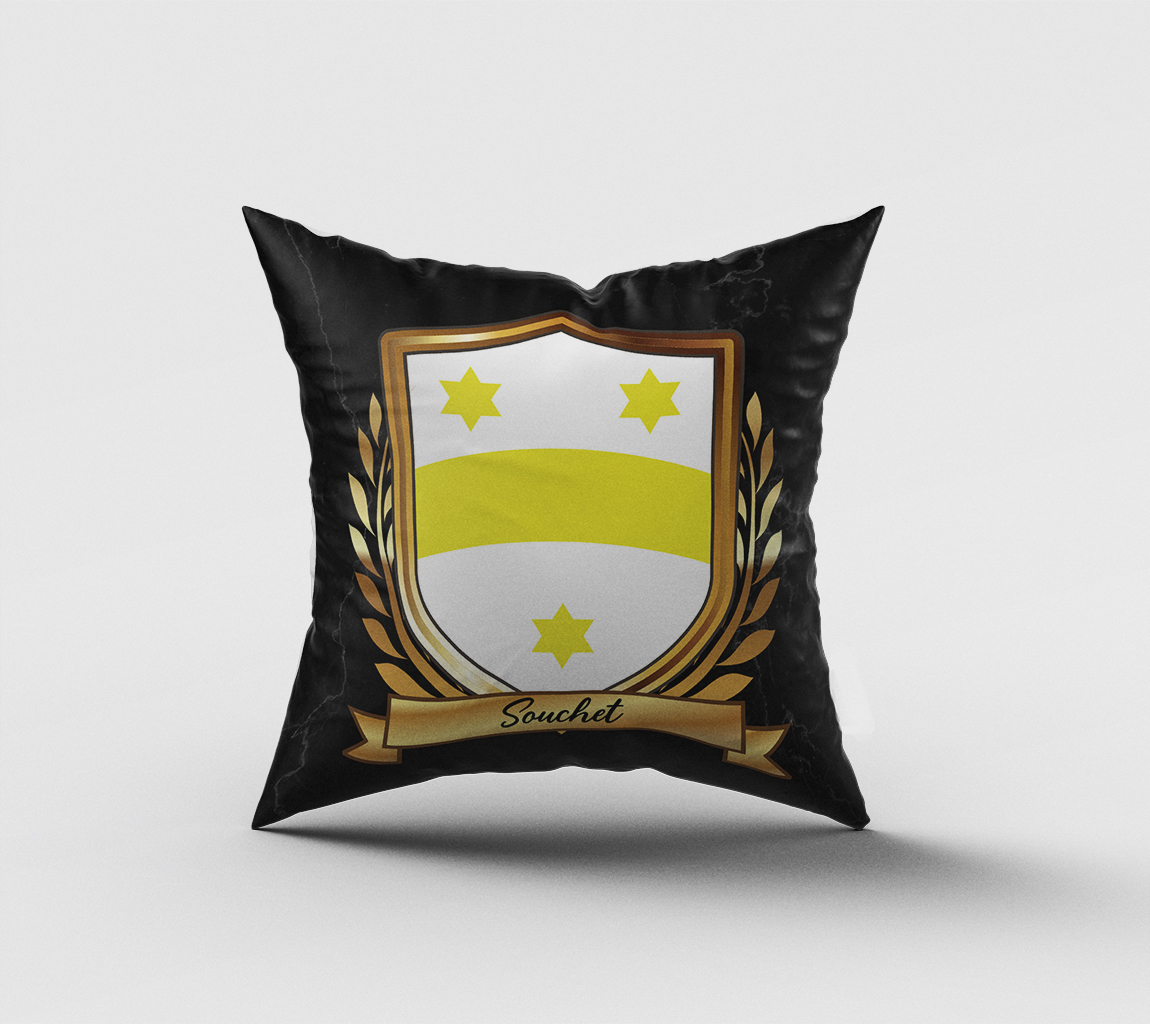 Souchet Surname Shield Cushion