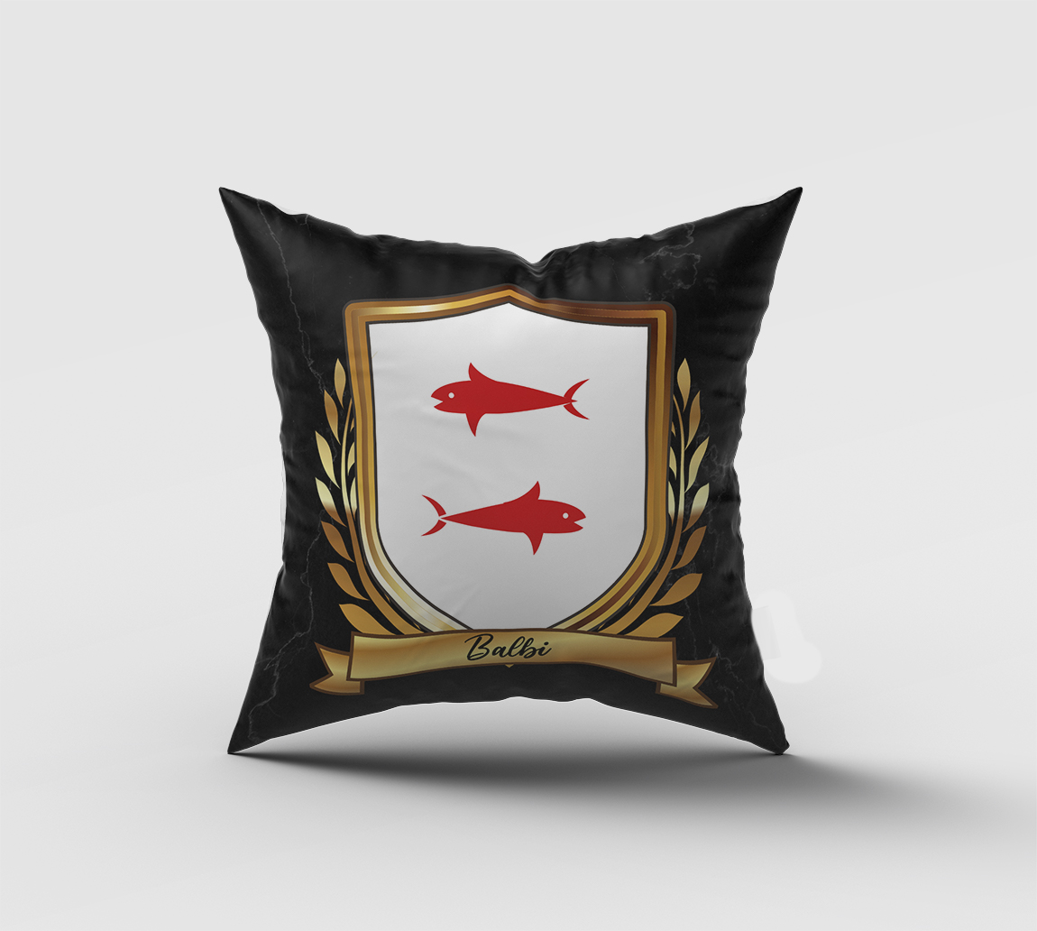Balbi Surname Shield Cushion