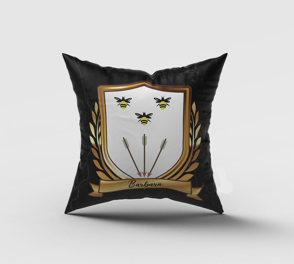 Barbara Surname Shield Cushion