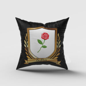 La Rosa Surname Shield Cushion