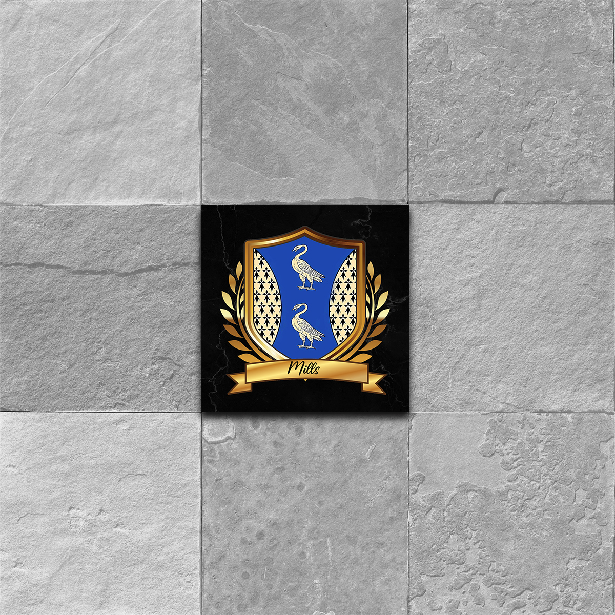 Mills Coat of Arms Ceramic Tile