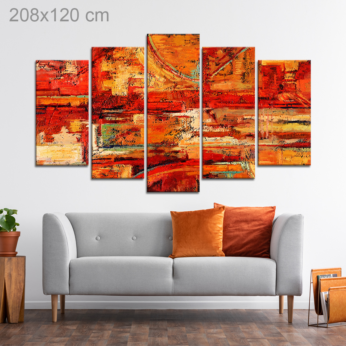 Sunset Colored Abstract Oil Painting