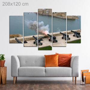 Saluting Canons at Upper Barracca Gardens in Valletta, Malta