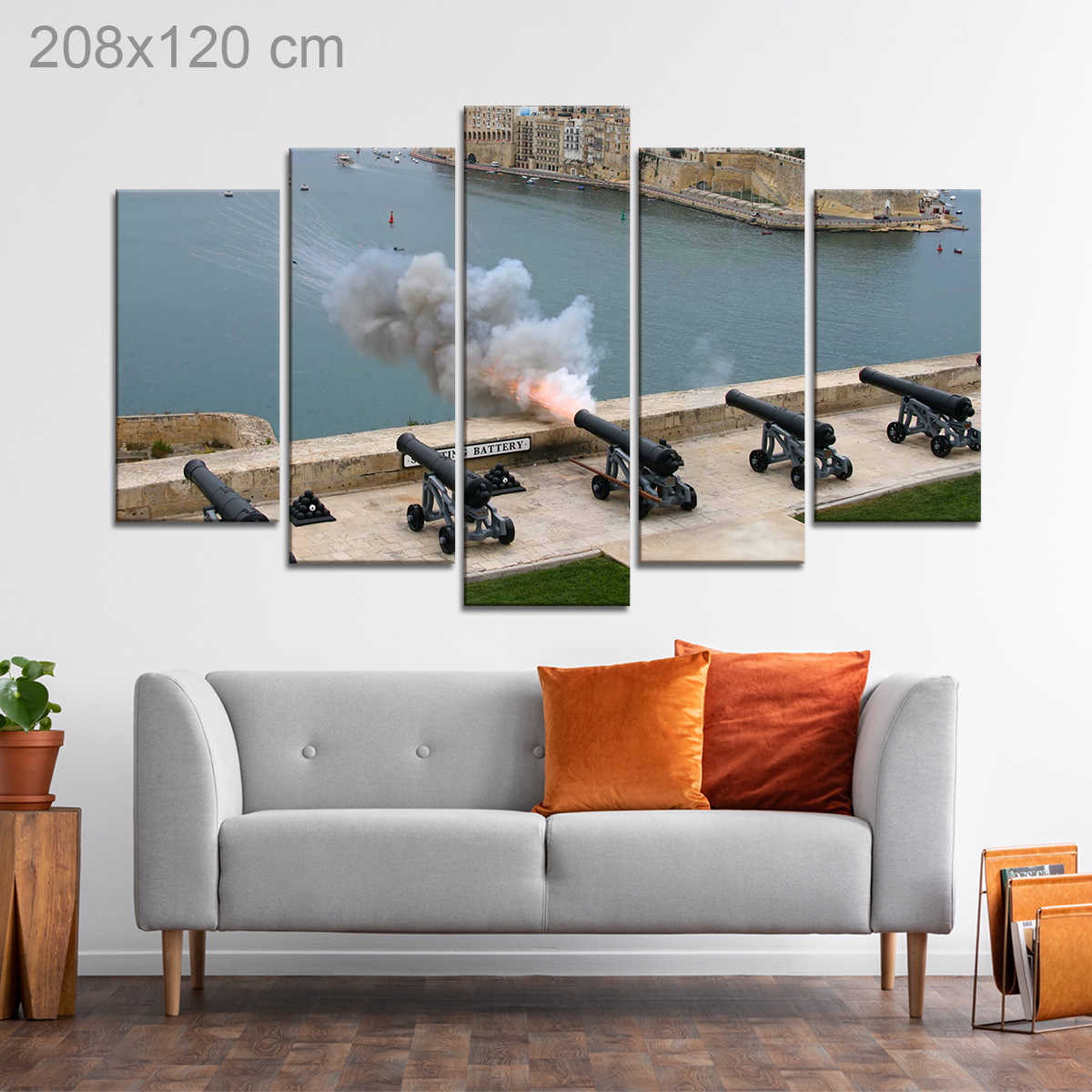 Saluting Canons at Upper Barracca Gardens in Valletta, Malta