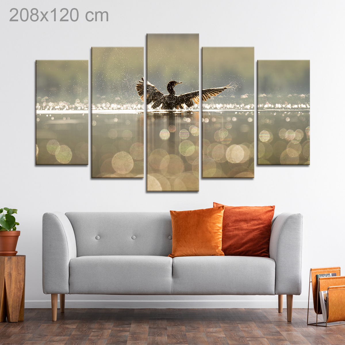 Duck Splashing in a Pond