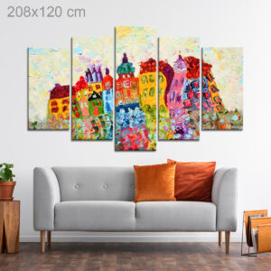 Colorful Block of Houses Painting