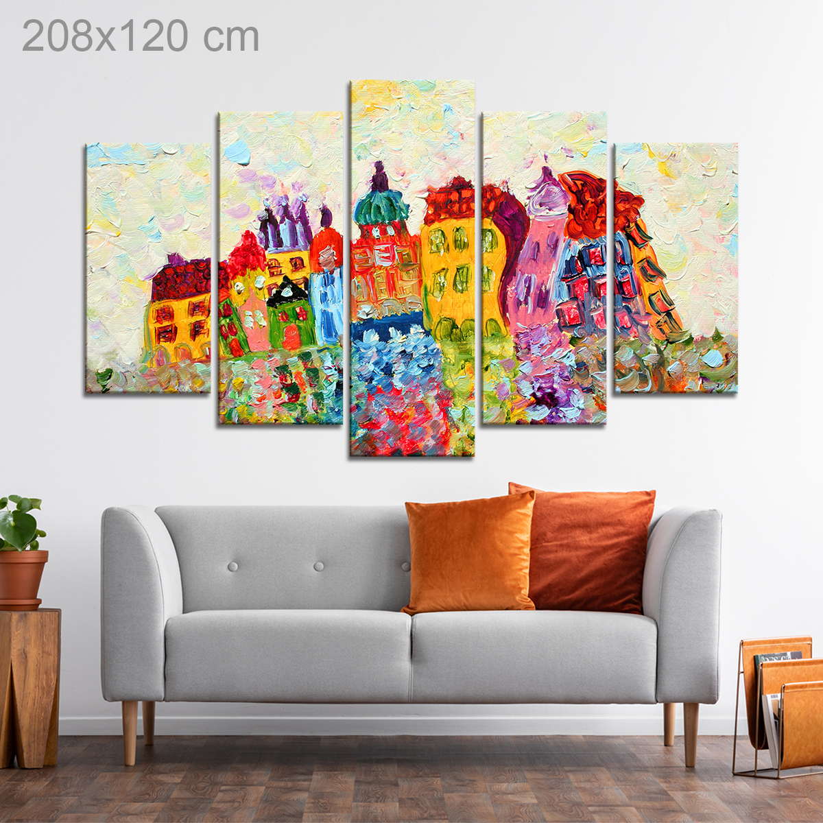 Colorful Block of Houses Painting