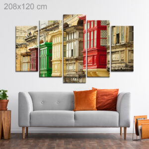 Balconies of Traditional Houses in Valletta, Malta