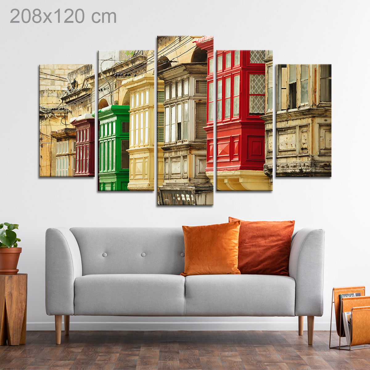 Balconies of Traditional Houses in Valletta, Malta