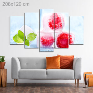 Raspberry and Mint Leaf Ice-Cubes