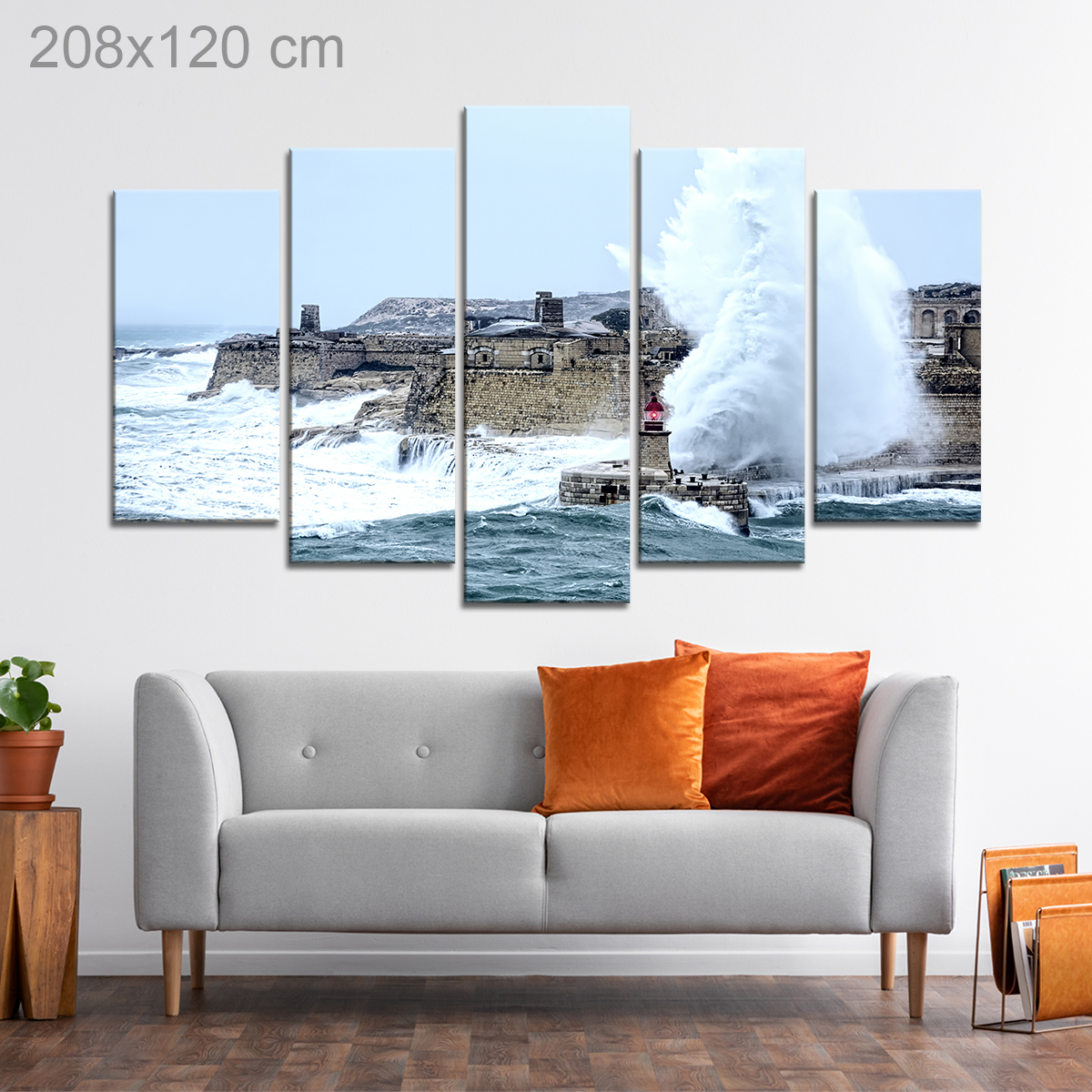 Storm Near a Lighthouse in Valletta, Malta