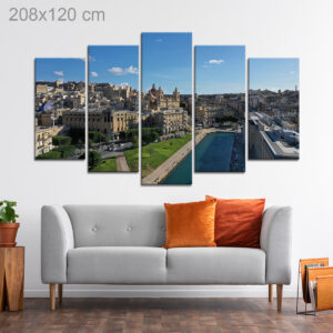 View of Bormla Old Town and St Lawrence Church, Malta