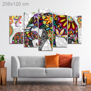 Colorful Illustrated Elephant Artwork