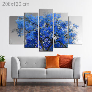 Blue Tree in a Black and White Landscape