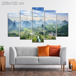 View of the Karst Mountains and Li River, China