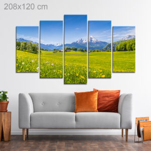 Sunny Landscape in the Alps in Spring