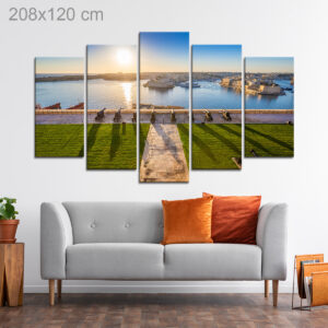 Famous Saluting Battery of Valletta with View of Grand Harbor and Senglea and Brigu