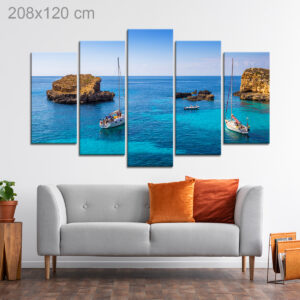 Sailing Boats in Blue Lagoon, Comino