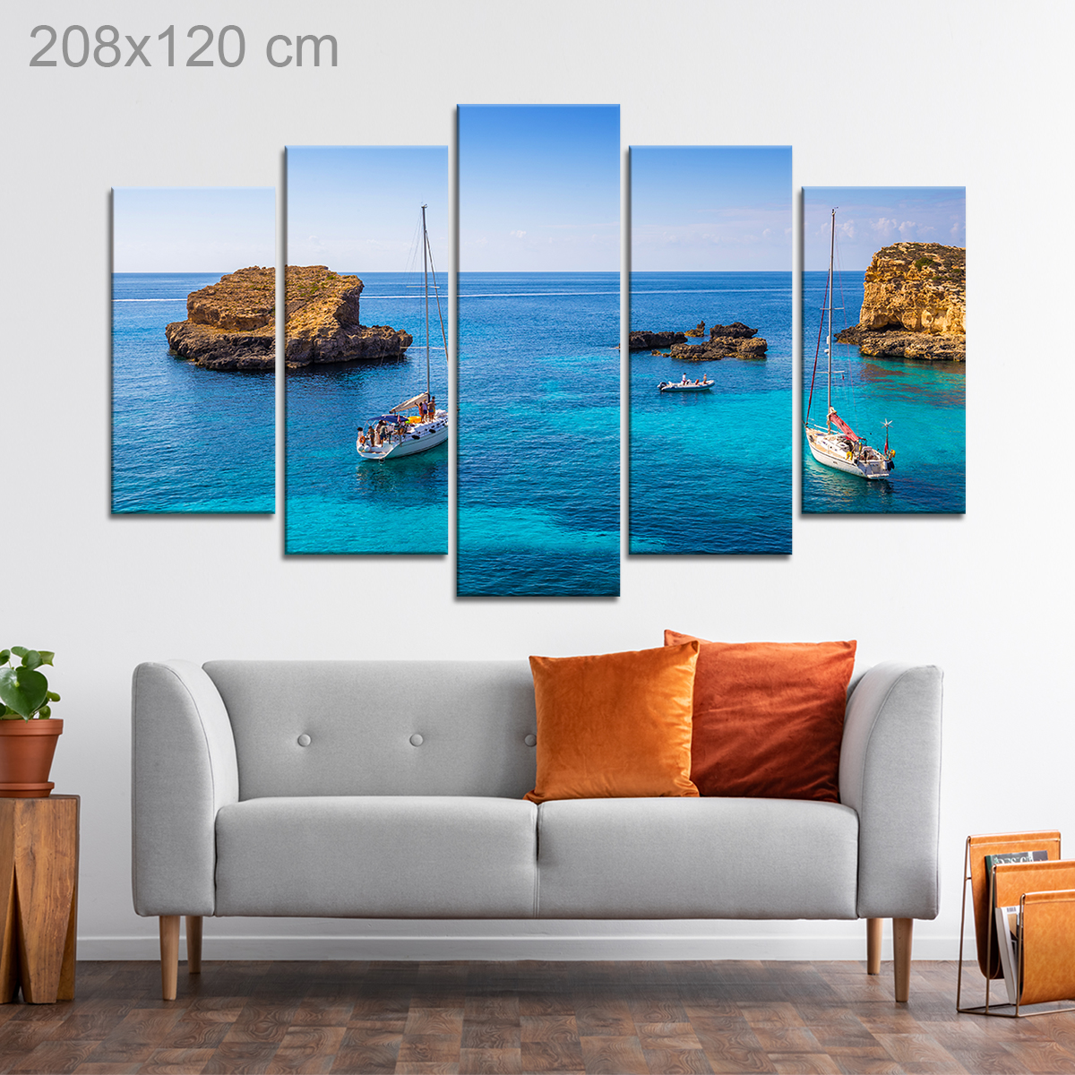 Sailing Boats in Blue Lagoon, Comino